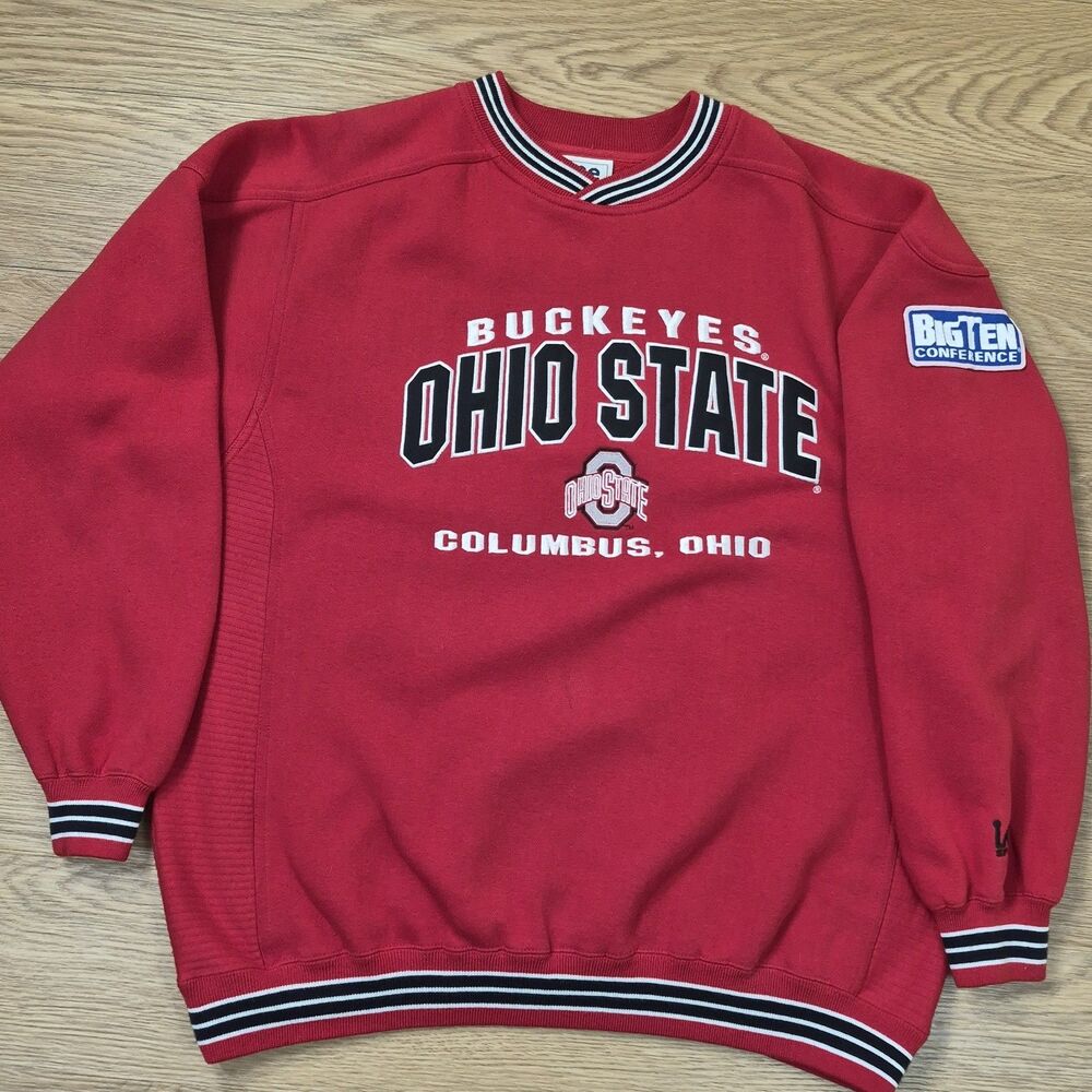 VTG Lee Sport Ohio State Buckeyes Crewneck Sweatshirt Mens Embroidered Big Ten